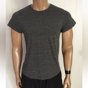 BEYOND BLACK & WHITE Heather Gray Slime Scallop T-Shirt Size L